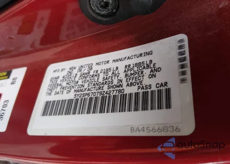 2009 Pontiac Vibe from USA, damaged, VIN 5Y2SP67079Z427780